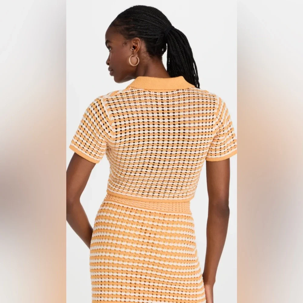 Derek Lam Knit Crop Polo and Fringe Skirt - Picture 3 of 12